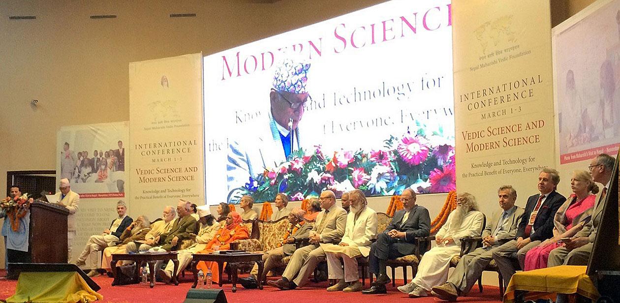 The stage of Vedic Science Congress Nepal 2019